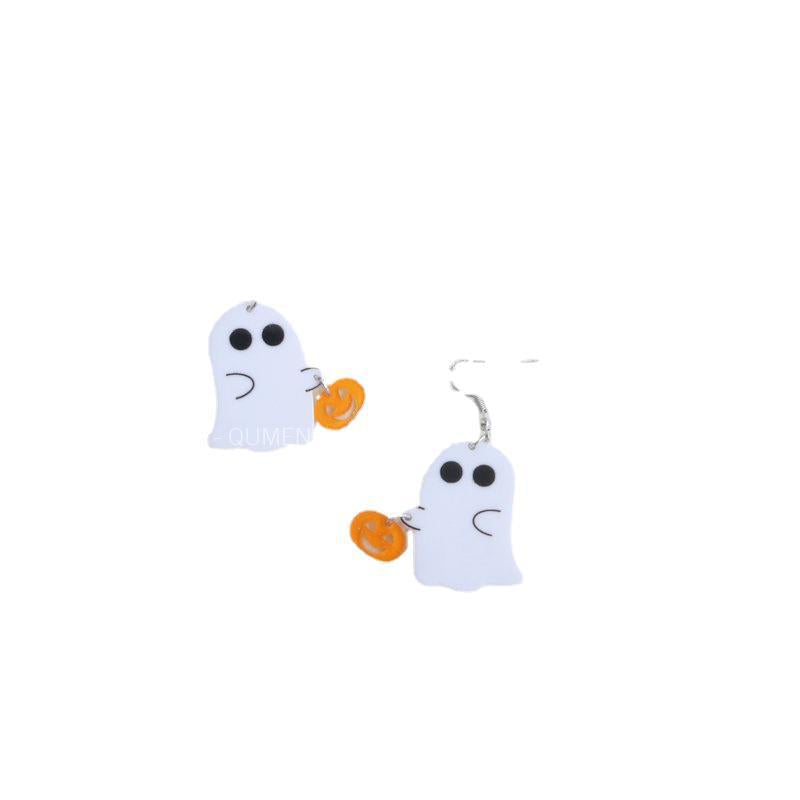 Acrylic Halloween New Skull Earrings (Minimo de Compra 3) MIC-OuG069