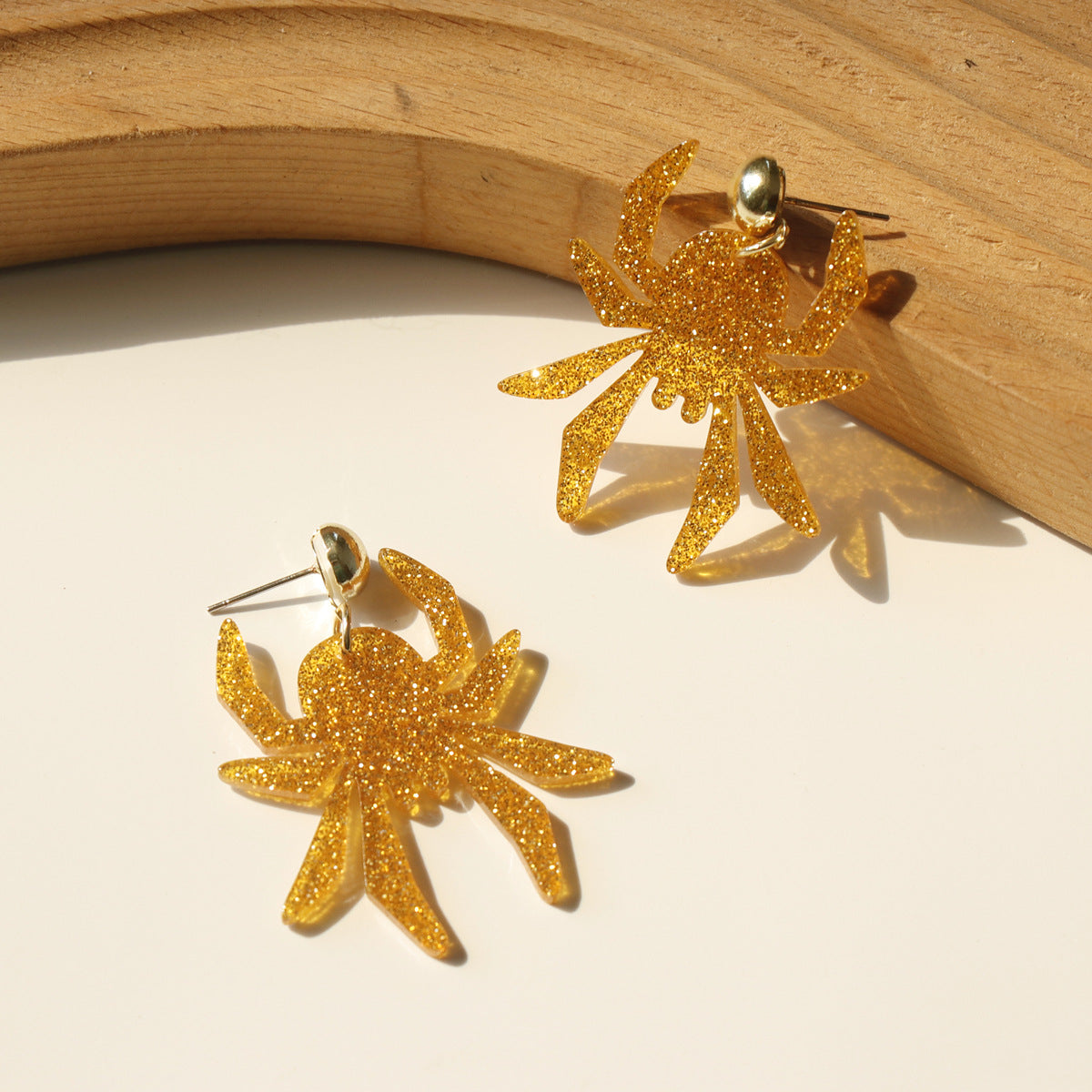 Alloy glitter spider earrings (Minimo de Compra 2) MIC-JuH062