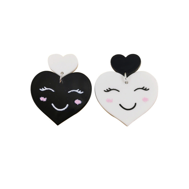 Acrylic pink sequin love letter earrings (Minimo de Compra 2) MIC-QingM019