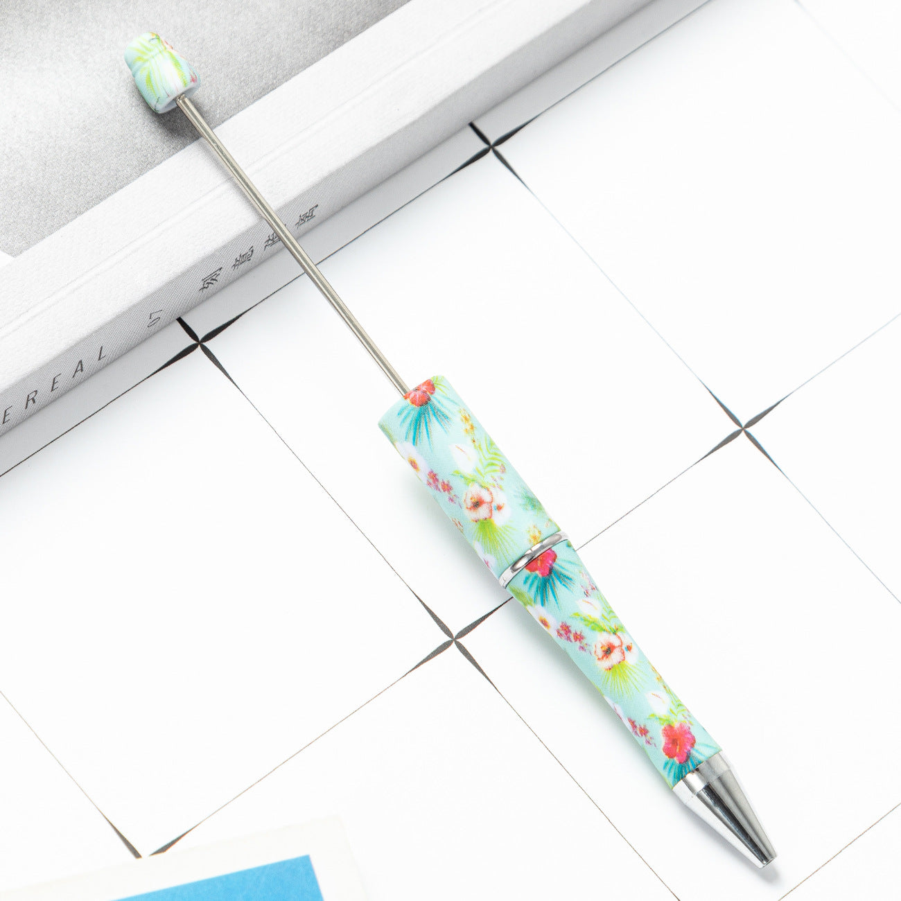 DIY Leopard Floral Cow Plastic Bead Pen HuaH002