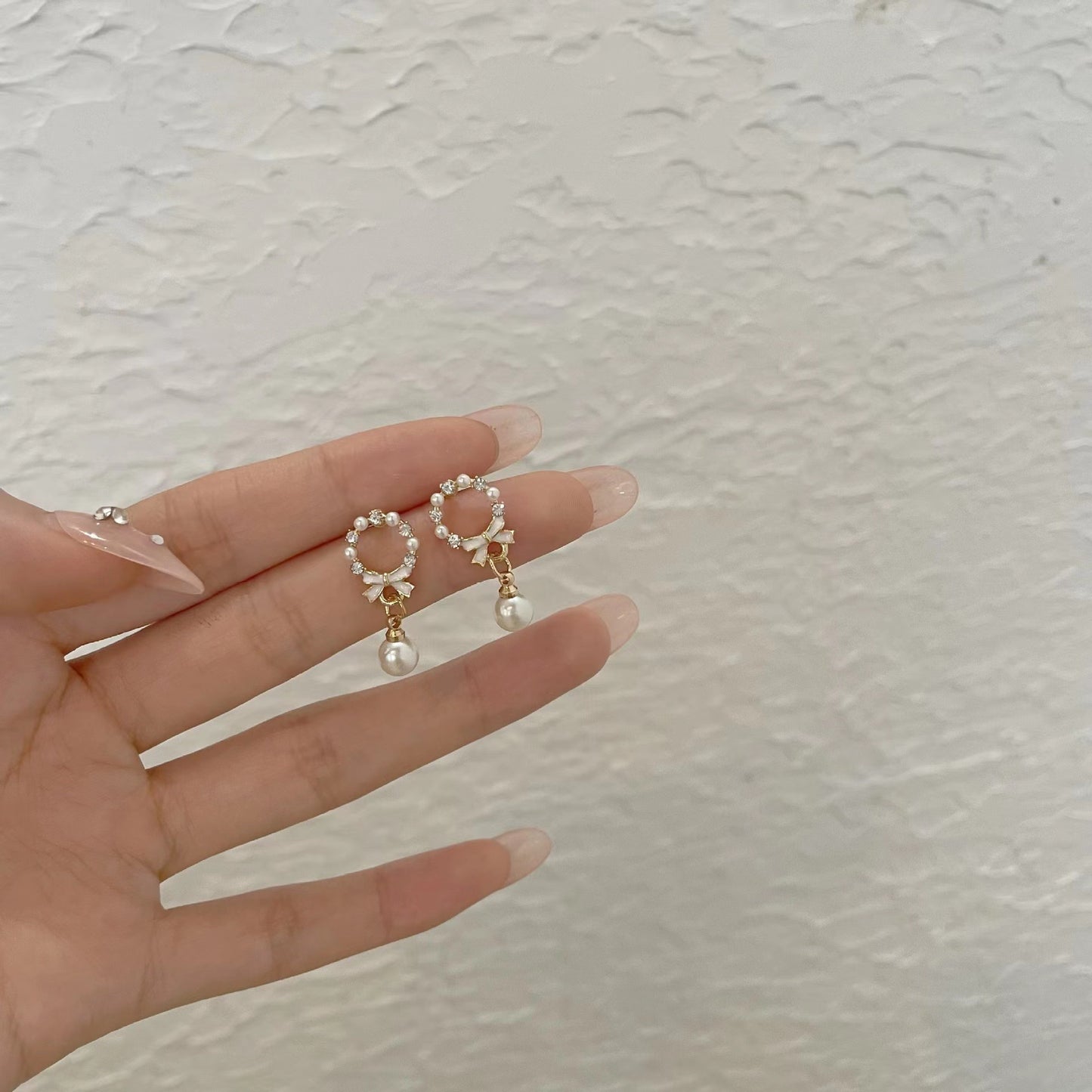 Asymmetric blue alloy earrings MIC-YinXin007