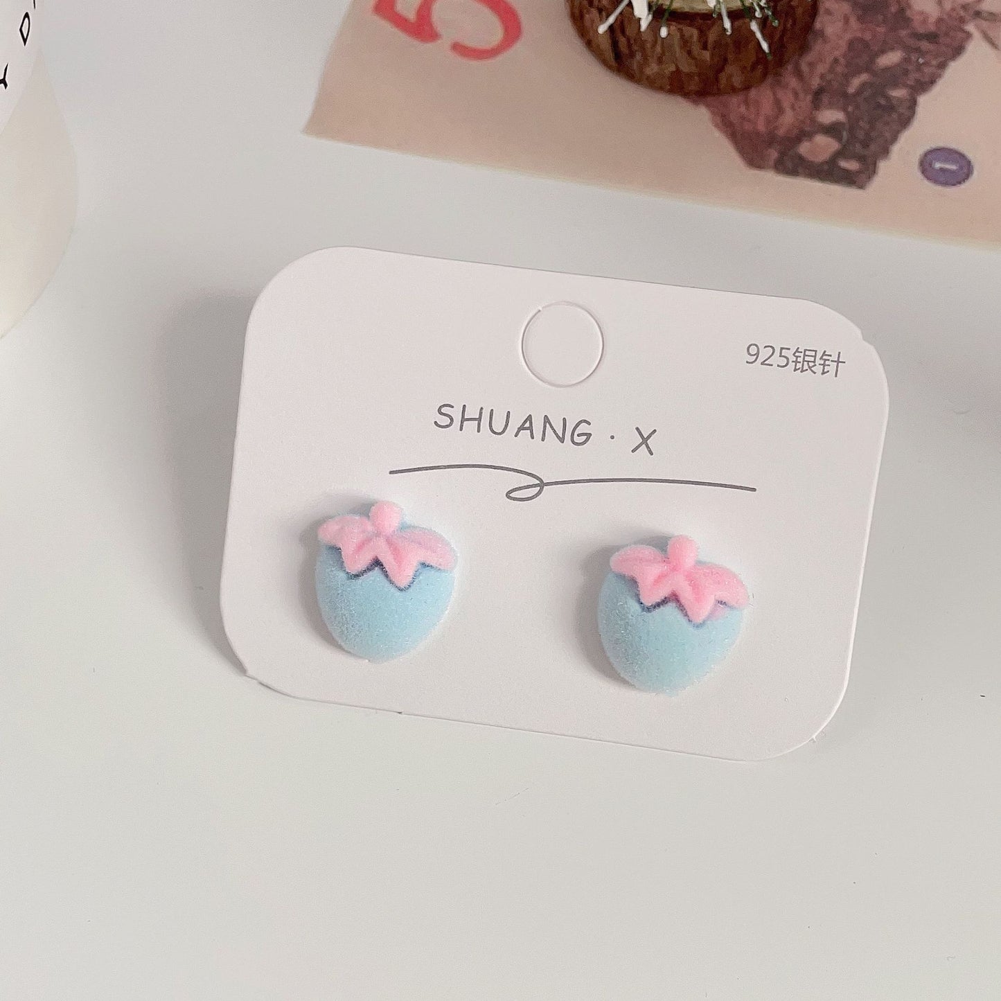 Acrylic flocked cute earrings (Minimo de Compra 2) MYA-ShuangX032