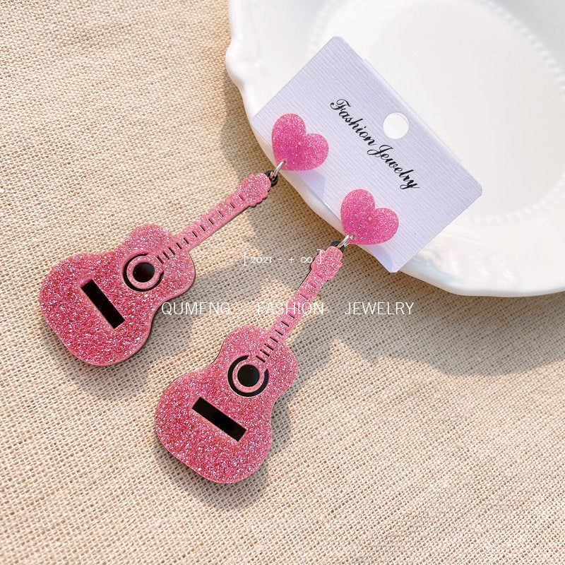 Acrylic guitar earrings (Minimo de Compra 3) MYA-OuG039