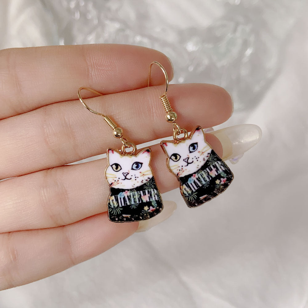 Acrylic cartoon cat earrings (Minimo de compra 2) MYA-YiD035