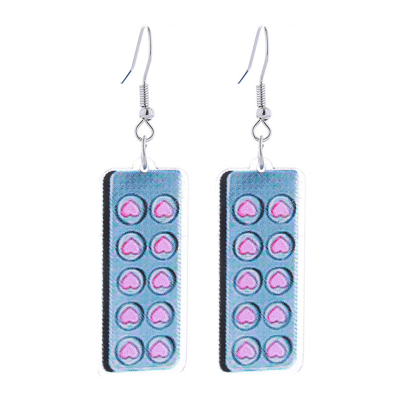 Alloy acrylic pink nurse uniform earrings MIC-ChouT050