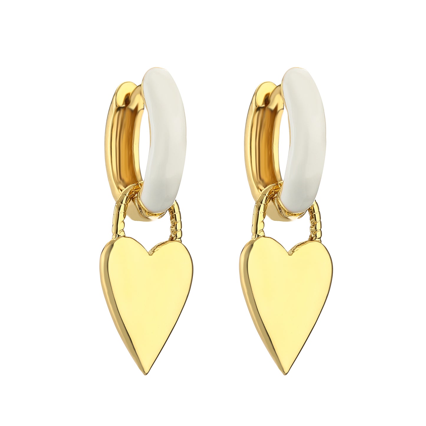 Alloy heart studded with diamond earrings (Minimo de Compra 2) MIC-JuC034