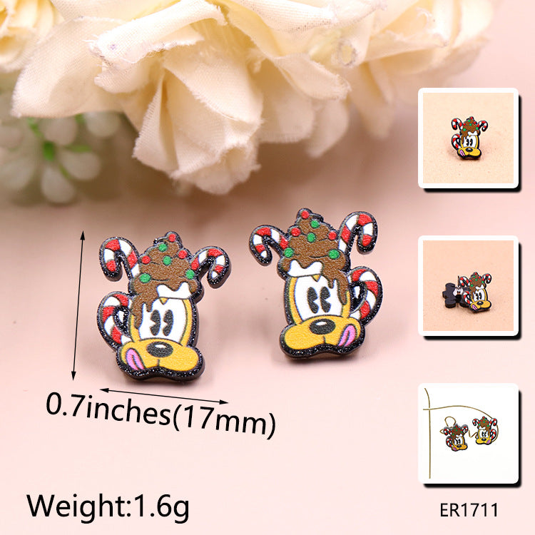 Acrylic Christmas cartoon character earrings (Minimo de compra 5) MYA-XiaoY067