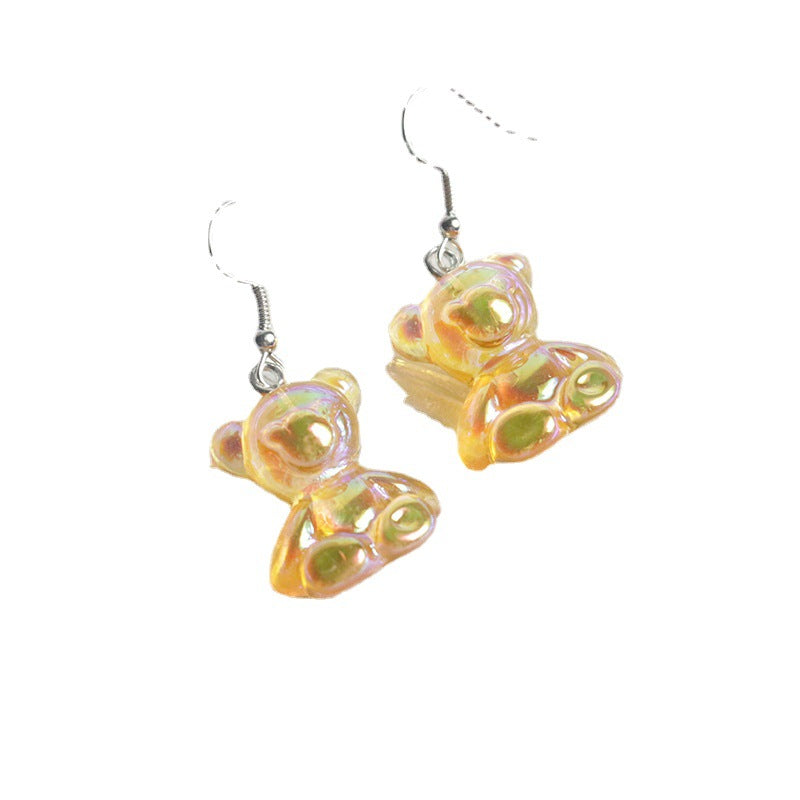 Acrylic Sweet Colorful Fresh Little Bear Earrings  (Minimo de Compra 2) MYA-PingH026