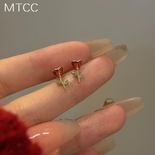 Alloy Little Prince Rose Earrings MIC-TTSP003