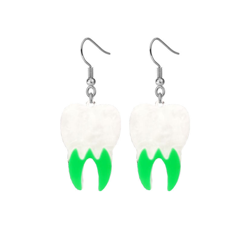 Acrylic Multi Color Teeth Earrings (Minimo de compra 2) MIC-XiangE001