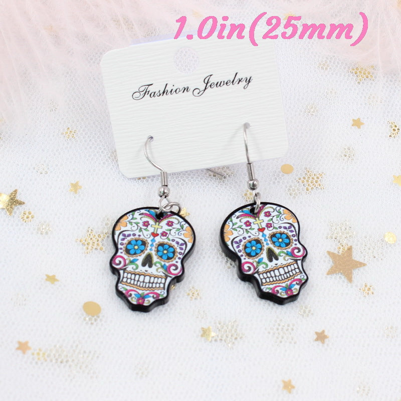 Acrylic Skull Ghost Earrings （Minimo de compra 5） MYA-XiaoY016