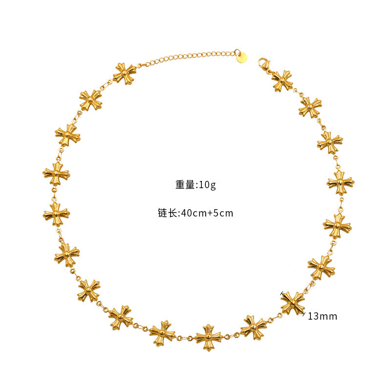 Stainless steel gold-plated cross bracelet MYA-XuanJ024