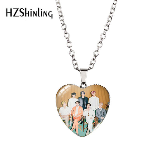 Alloy Time Gem Heart Necklace MIC-XiangL024