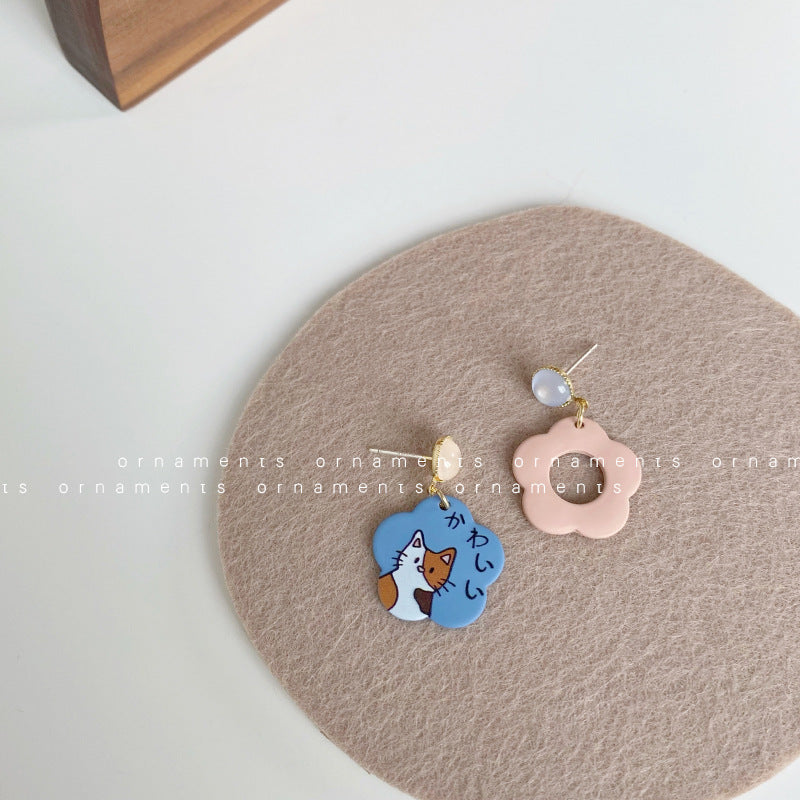 Alloy Short Flower Earrings MIC-ABL015