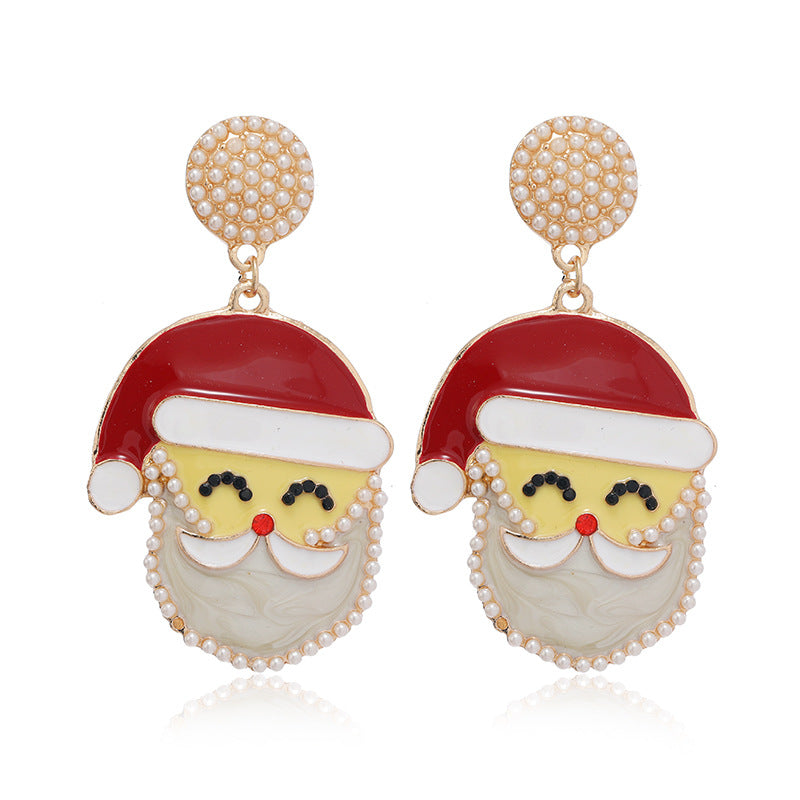 Alloy Christmas themed series earrings MYA-DuoH002