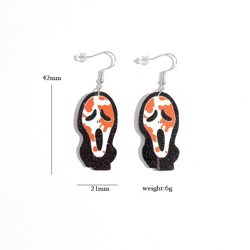 Acrylic ghost flying saucer earrings MYA-XueP015