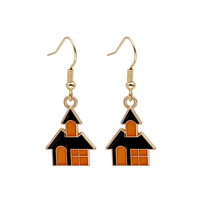 Acrylic Halloween Pumpkin Ghost Earrings MIC-MDD047