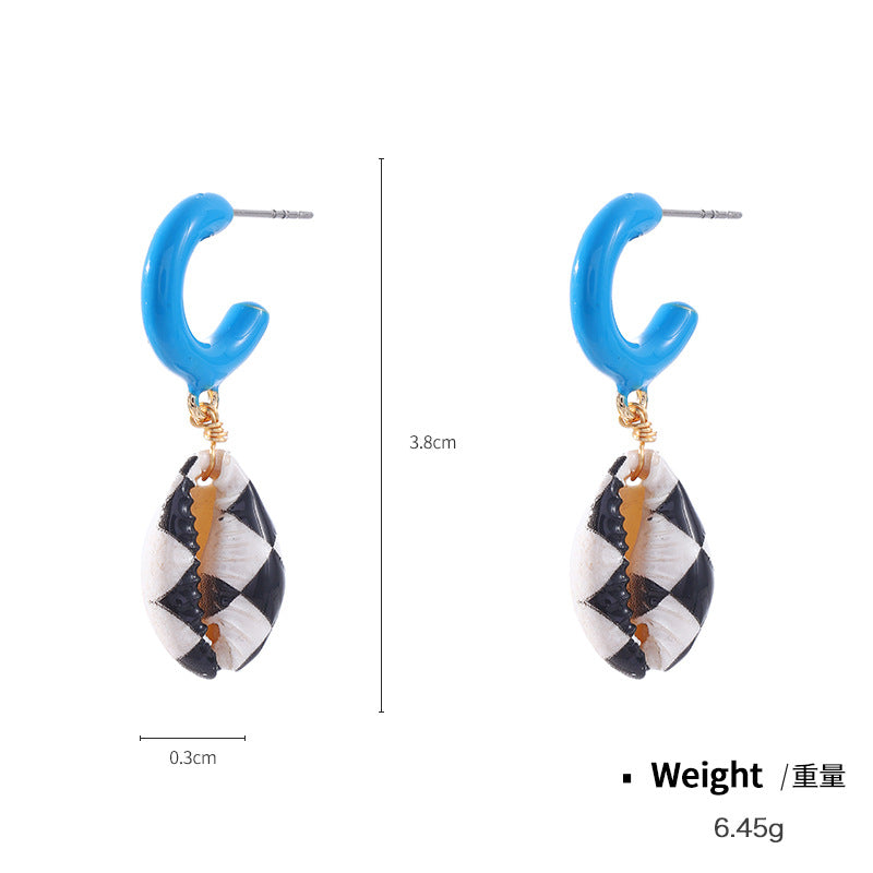 Acrylic Beach Shell Earrings (Minimo de Compra 5)  MYA-MingX006