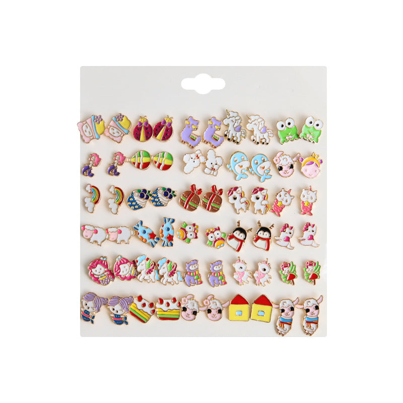 Alloy colored small animal earrings (Minimo de Compra 5) MIC-ShiY005