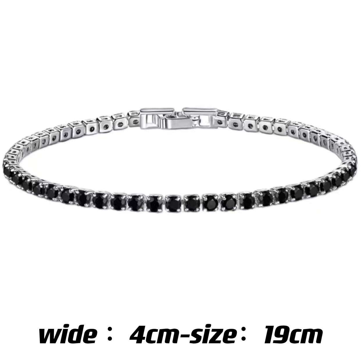 Alloy 4mm round single row full diamond bracelet (Minimo de Compra 2) MIC-LinD006