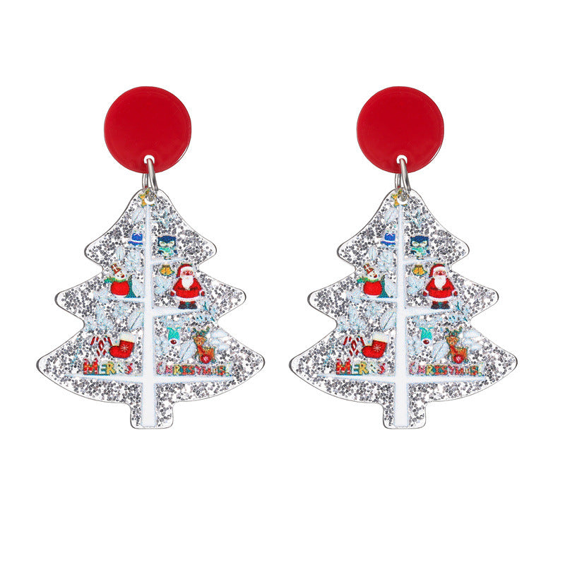 Acrylic Christmas Tree Earrings  (Minimo de Compra 2) MIC-MiL005