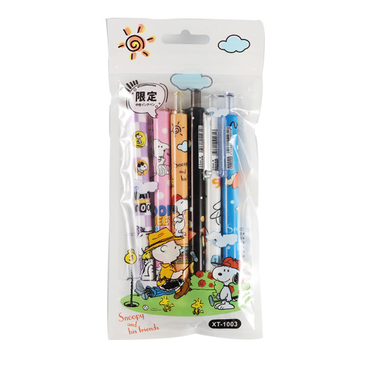 6pcs/pack cartoon dog press neutral pen ZhongC002