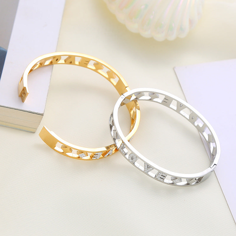 LOVE Letter Diamond Stainless Steel Bracelets