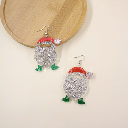 Acrylic Santa Claus Hat Earrings MIC-OuG086