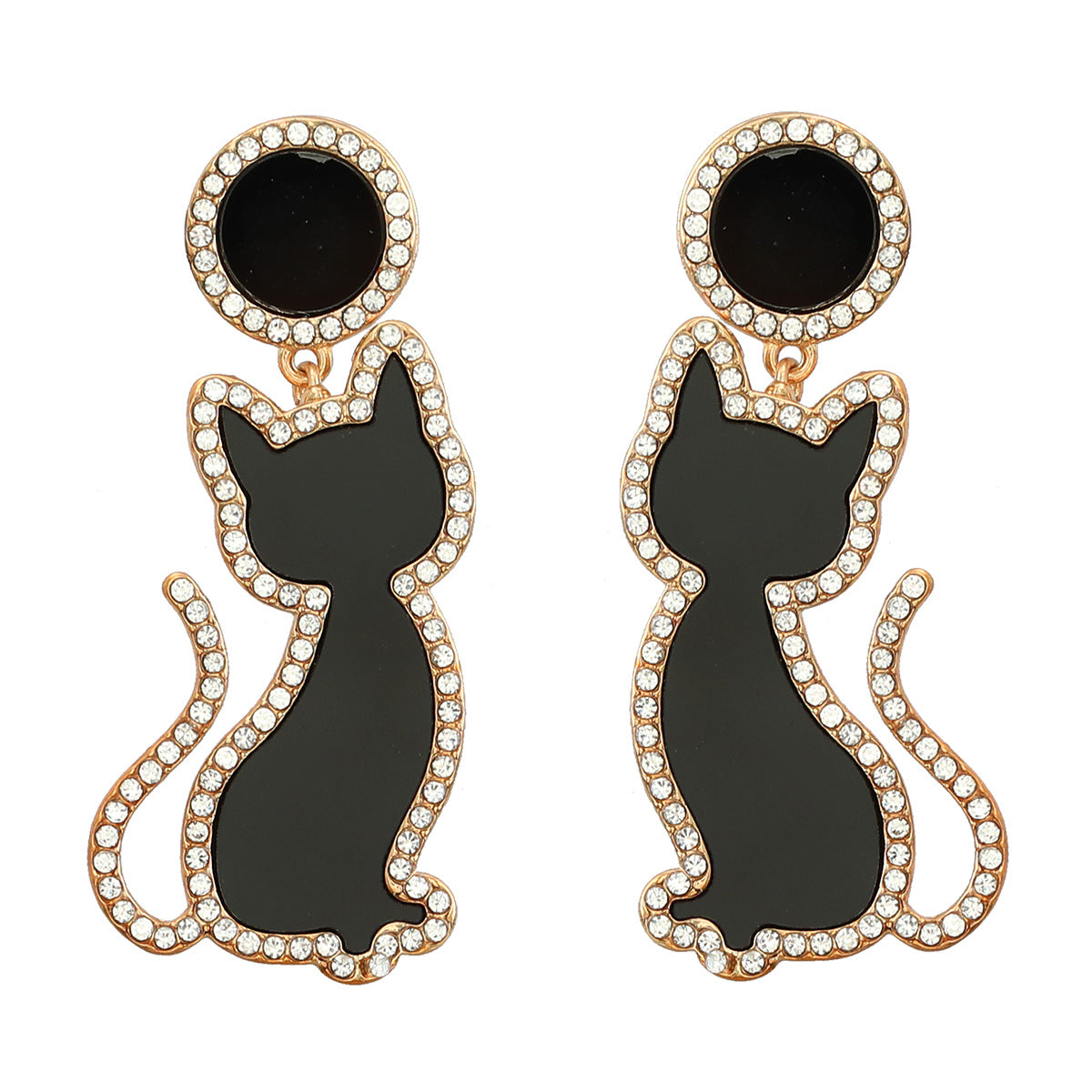 Alloy diamond studded cute animal earrings MIC-JiuL004