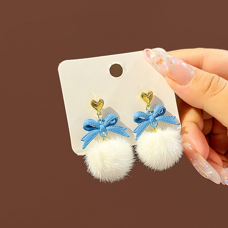 Alloy bow rabbit earrings MIC-HongC019