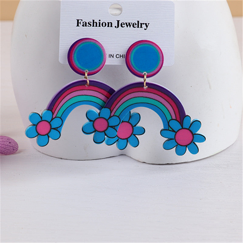 Acrylic printed Ice skate earrings MIC-ChouD012