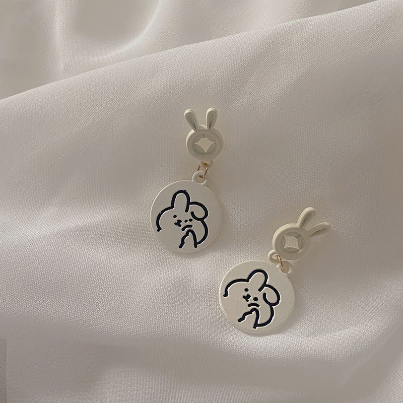 Acrylic Bowknot Rabbit Earrings MIC-ErY003