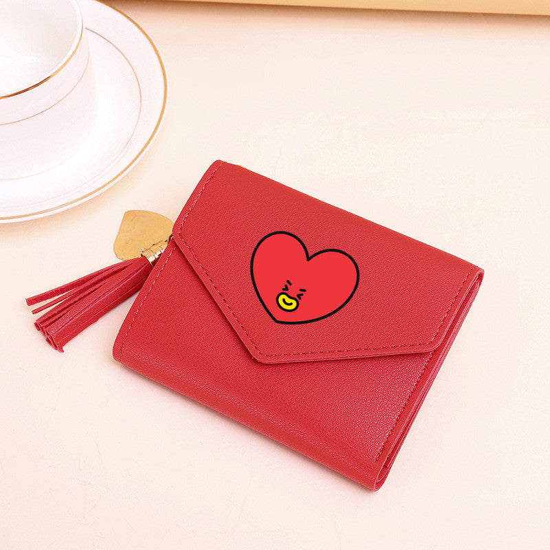 PU card bag tassel short wallet MIC-XingY015