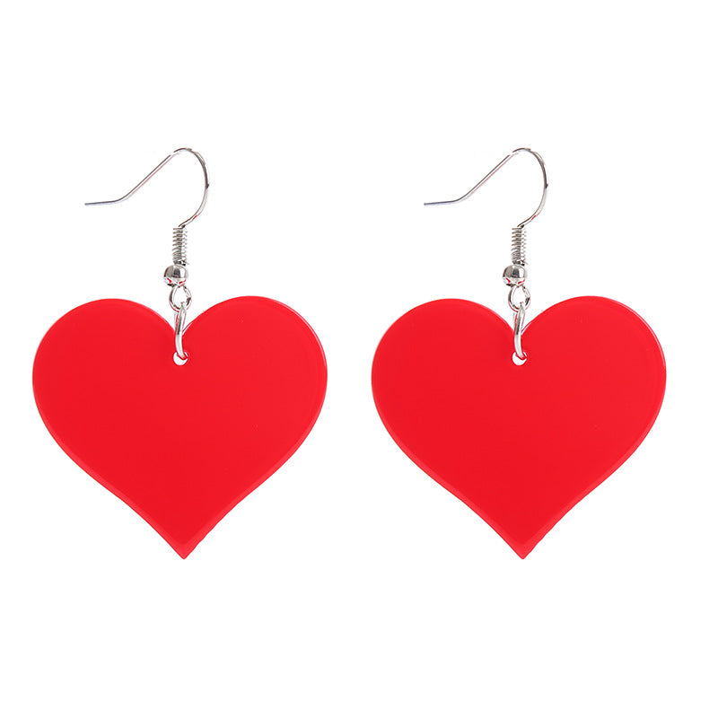 Acrylic Red Love Earrings (Minimo de Compra 2) MIC-ChouT041