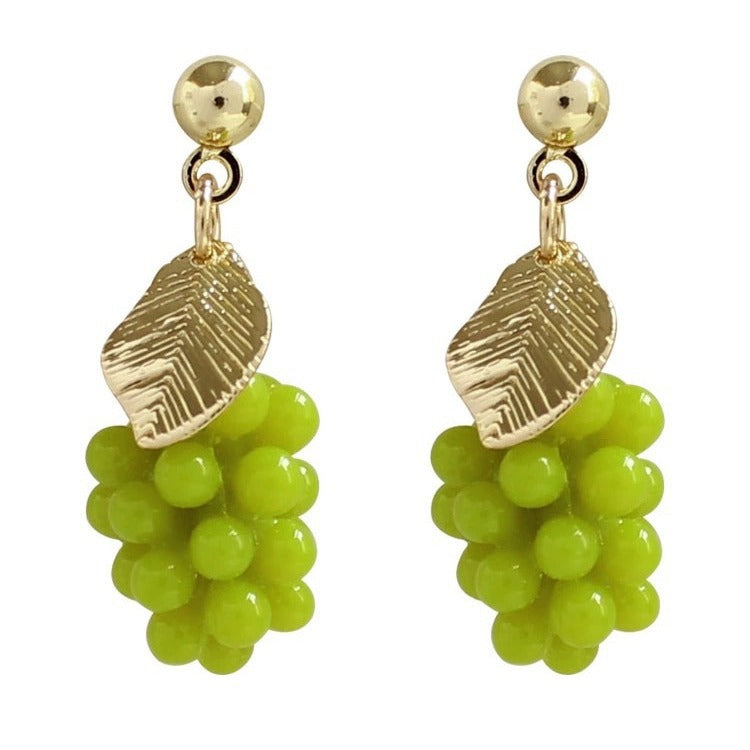 Alloy green grape earrings (Minimo de compra 3) MIC-GuanY011