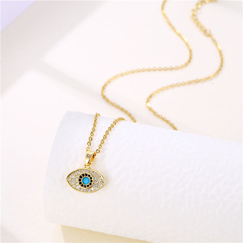 Stainless Steel Devil's Eye Necklace MYA-QingR024