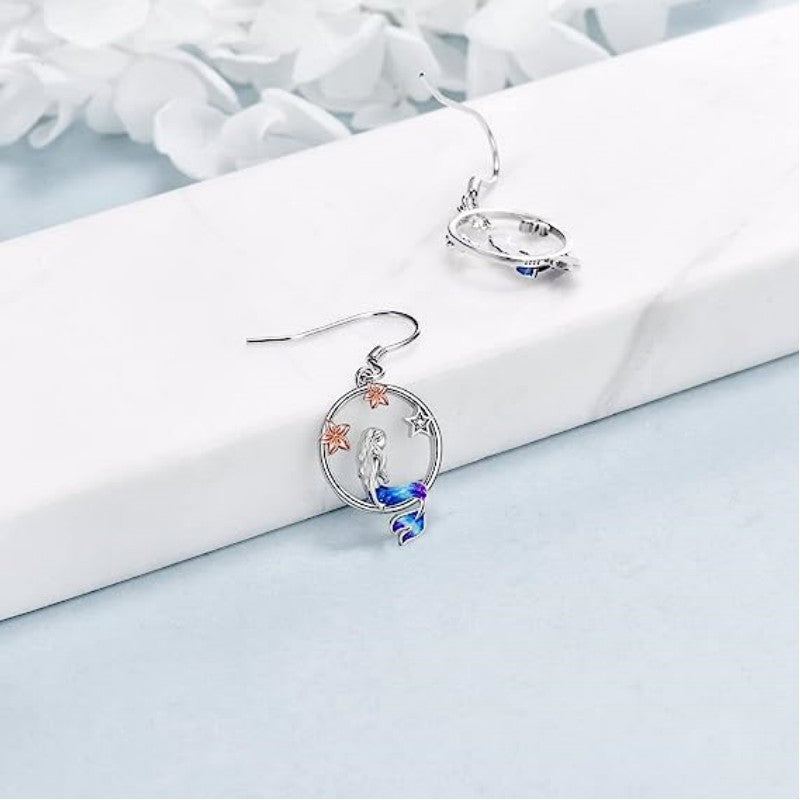 Alloy Mermaid Star Flower Earrings (Minimo de compra 10) MIC-ZhuY004