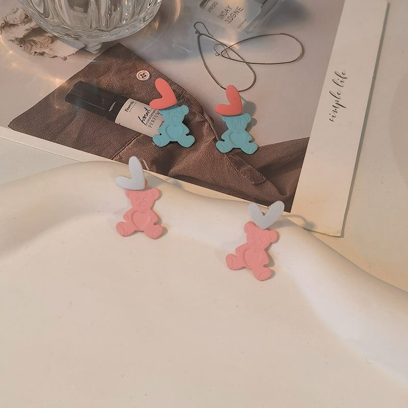 Resin Paint Bear Earrings MIC-JiuY025