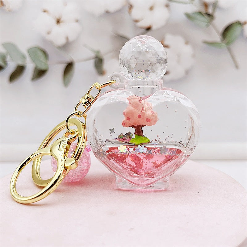 PVC cartoon cherry blossom tree oil keychain MIC-DMF005