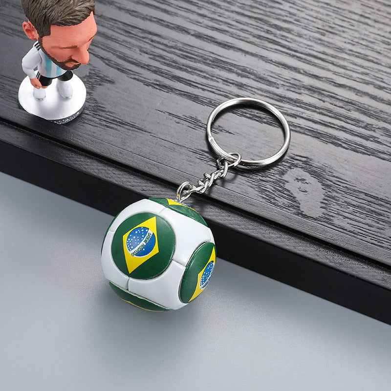 Keychain PVC World Cup Printed Flag Soccer Small Gift Pendant RuiQi002