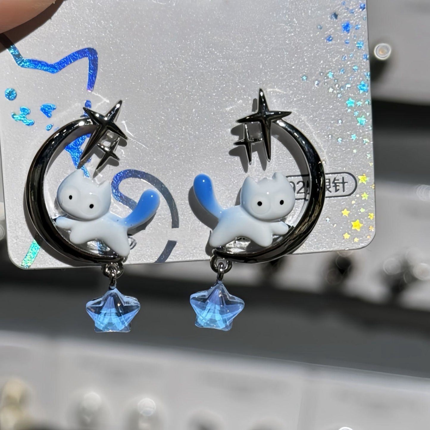 Alloy Cute Oil Dropping Cat Earrings MIC-HanS011