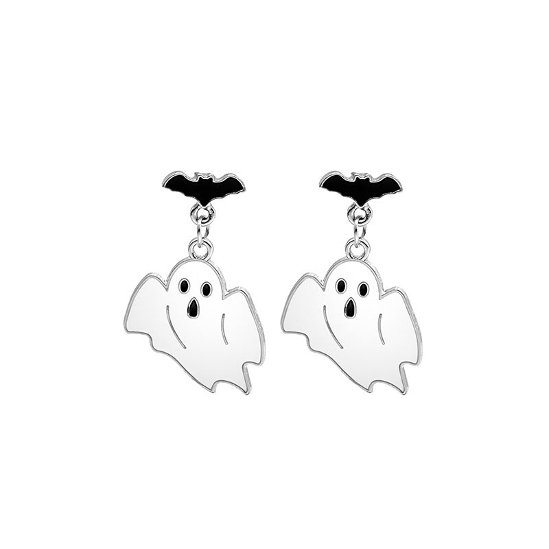 Acrylic Halloween Ghost Skull Earrings MIC-MDD055