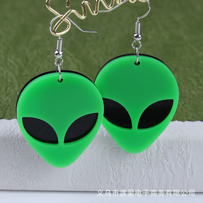 Acrylic Fluorescent Alien Earrings MIC-DuAi011