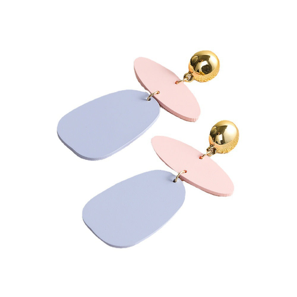 Alloy Multicolor Acetic Acid Plate Earrings (Minimo de Compra 2) MIC-YingM006