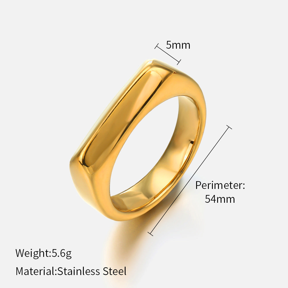 Stainless steel gold-plated diamond ring （Minimo de compra 2） MIC-chenH008