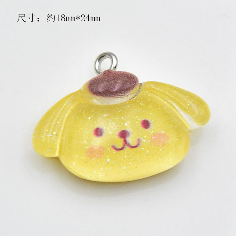 Resin transparent glitter cartoon animal accessories MIC-ZhiB014