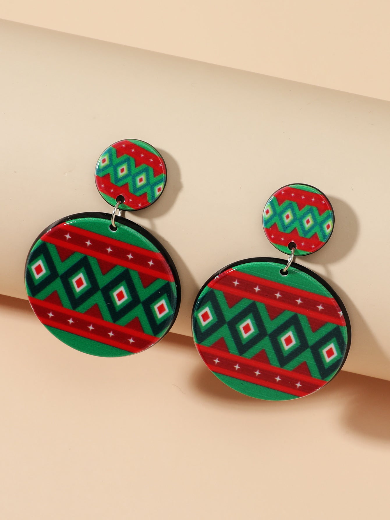 Acrylic Christmas Tree Snowman Earrings MIC-JunJ022