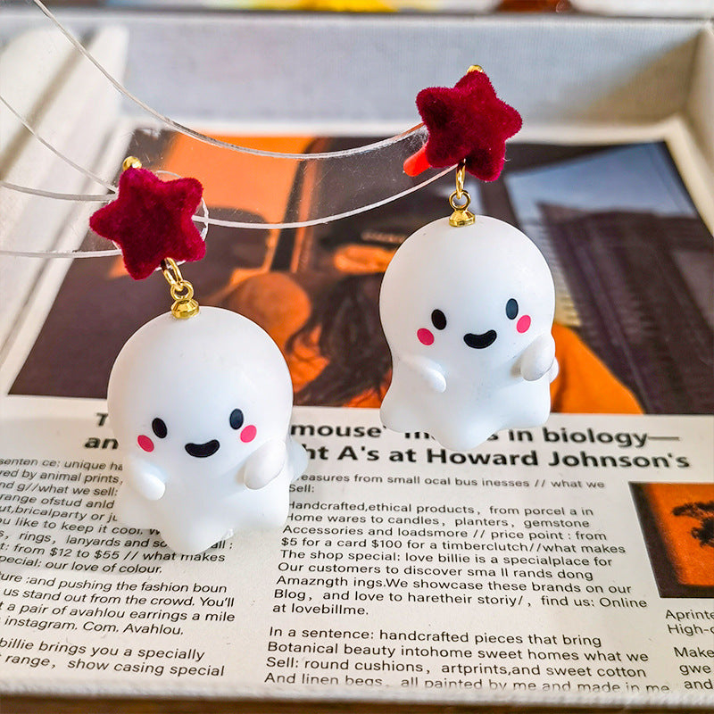 Alloy Cute Ghost Halloween Earrings MIC-ChuY005