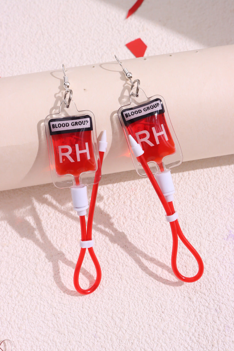 Alloy plasma blood bag earrings (Minimo de compra 2) MYA-HuanQ001