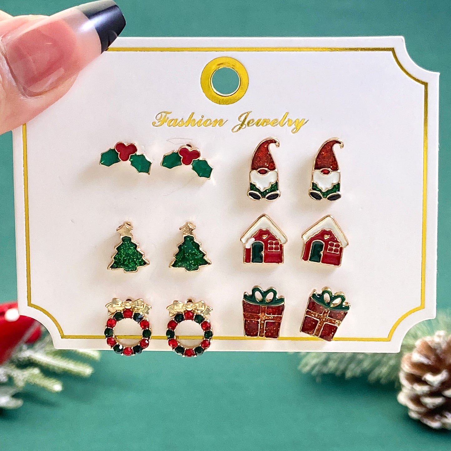 Alloy cute elk Santa Claus earrings (Minimo de Compra 2) MIC-MiaoY090